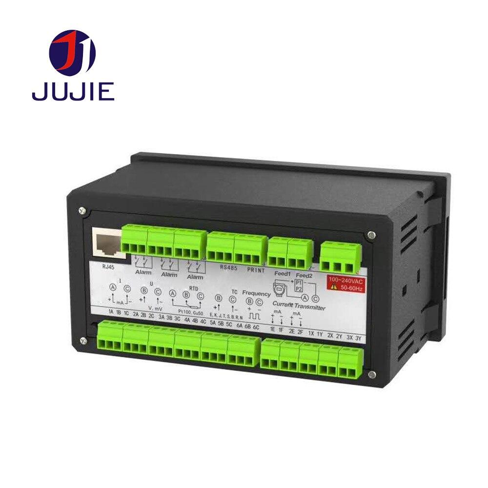 1~6 Channels Paperless Recorder Temperature, Chart Recorder, PT100 K J 4-20mA Datalogger Humidity Current Voltage Flow + de 20 types de signaux - MultiShop.lu