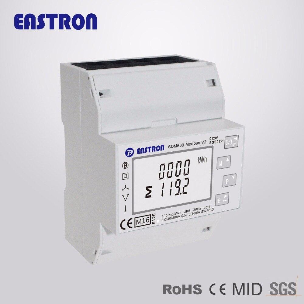 SDM630 Modbus V2 MID, multi-function power analyser, 1p2w 3p3w 3p4w, modbus/pulse output port RS485, PV solar system available - MultiShop sàrl