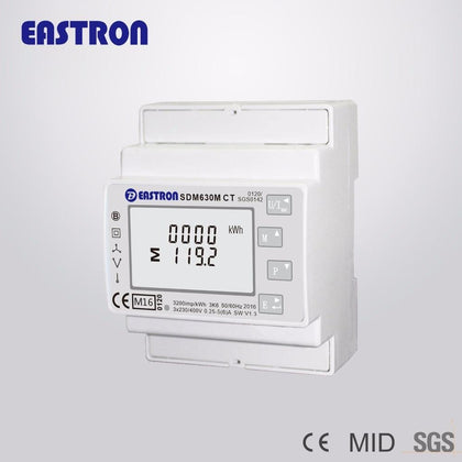 SDM630MCT MID, 1A/5A CT connected, Three Phase Four Wire Din Rail Energy Meter, RS485 Modbus RTU and Pulse Output, MID approved - MultiShop sàrl