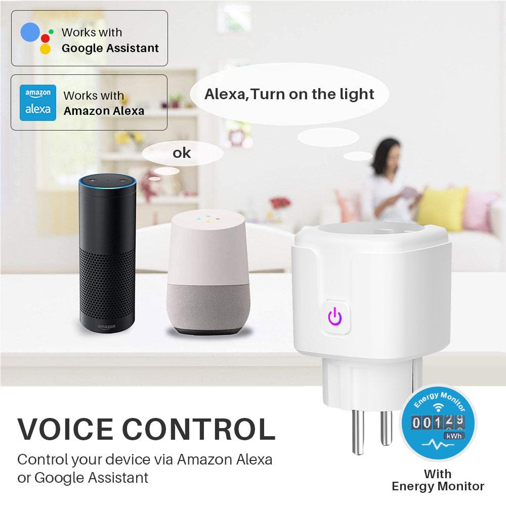 16A,10A Smart Plug WiFi Socket EU Power Monitoring Timing Function Works  With Alexa,Google Home,Alice,SmartThimgs - AliExpress