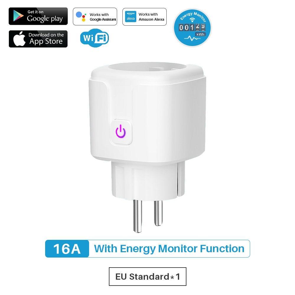Smart Plug WiFi Socket EU 16A Power Monitor Timing Function Tuya Smart –
