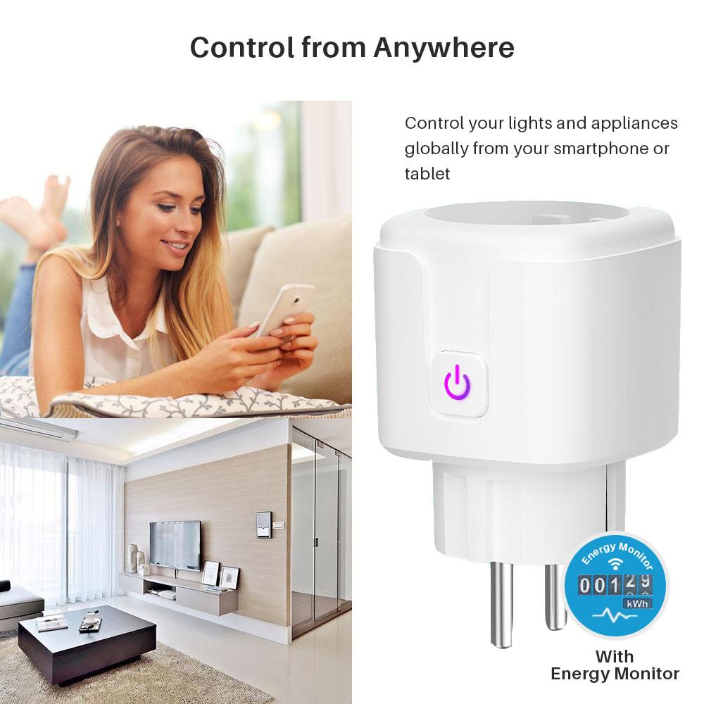 CORUI Vesync WiFi Waterproof Smart Plug EU Socket 16A With Power Monitor  Function Tuya Smart Life App Support Alexa Google Home