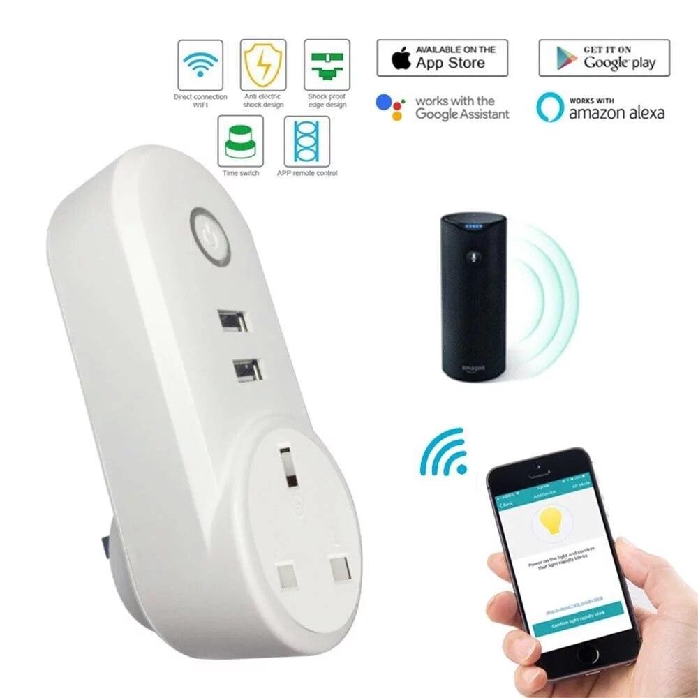 WiFi Smart Plug, Smart Home Outlet Compatible with Alexa, Echo & Google  Home, Remote Control Plugs 